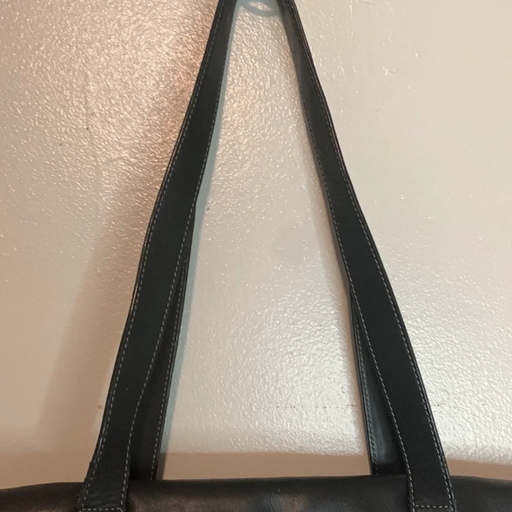 Tignanello Black Soft Leather Briefcase Laptop Leather Bag